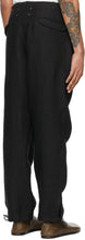 Maison Margiela Black Linen Drawstring Trousers