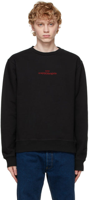 Maison Margiela Black Logo Sweatshirt - Sweat-shirt de logo noir Maison Margiela - Maison Margiela 검은 로고 스웨터