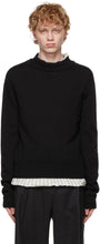 Maison Margiela Black Mock Neck Lining Sweater - MAISON MARGIELA NOI DOUCHE DE DOUCHÉ NOI MOCK COL - Maison Margiela 블랙 모의 목 안감 스웨터