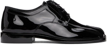 Maison Margiela Black Patent Tabi Derbys - MAISON MARGIELA NOIR PATENT TABI DERBYS - Maison Margiela 블랙 특허 Tabi Derbys.