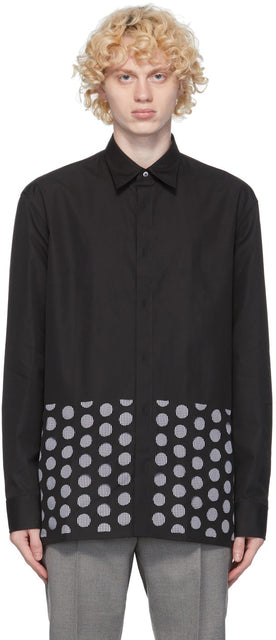 Maison Margiela Black Punched Holes Shirt - MAISON MARGIELA Chemise Holes Poinçonnée Noir - Maison Margiela 블랙 펀치 홀 셔츠