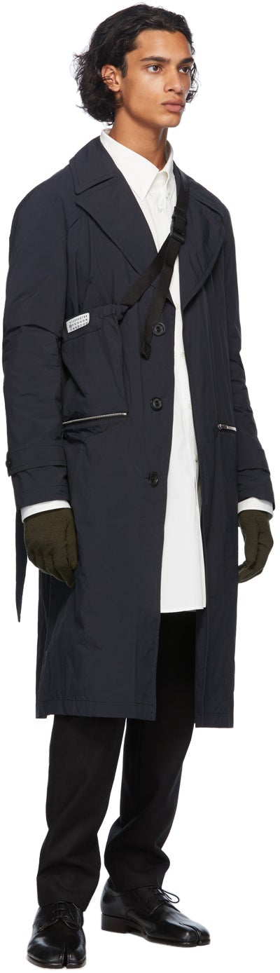 Maison Margiela Black Recycled Packable Trench Coat