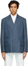 Maison Margiela Blue Collarless Blazer - MAISON MARGIELA BLAZER sans col bleu - Maison Margiela 블루 칼라리스 블레이저