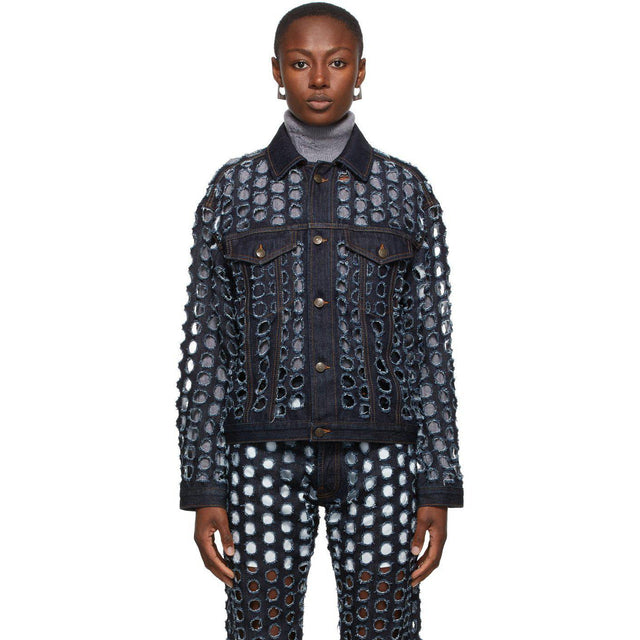 Maison Margiela Blue Denim Perforated Jacket