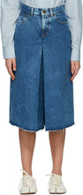 Maison Margiela Blue Denim Spliced Shorts - MAISON MARGIELA Blue Denim épissé Shorts - Maison Margiela 블루 데님 스플케이션 반바지