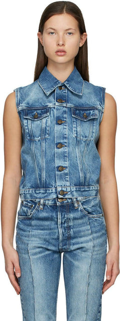 Maison Margiela Blue Denim Vest - MAISON MARGIELA BLUE DENIM Gilet - Maison Margiela 블루 데님 조끼