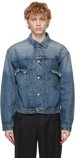 Maison Margiela Blue Denim Vintage Jacket - MAISON MARGIELA Blue Denim Vicelle Vintage - Maison Margiela 블루 데님 빈티지 자켓