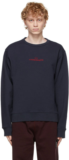 Maison Margiela Blue Logo Sweatshirt - Sweat-shirt de logo bleu MAISON MARGIELA - Maison Margiela 블루 로고 스웨터