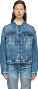 Maison Margiela Blue Oversized Denim Jacket - MAISON MARGIELA Veste en denim surdimensionnée bleue - Maison Margiela Blue 대형 데님 재킷