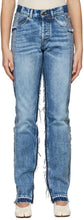 Maison Margiela Blue Recycled Spliced Jeans - MAISON MARGIELA Blue recyclé jeans épissé - Maison Margiela 블루 재활용 된 청바지