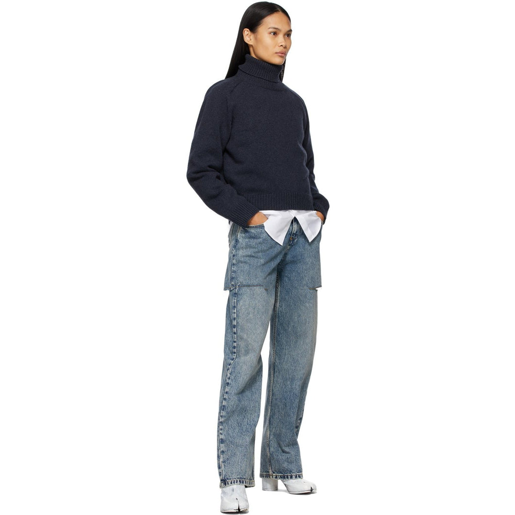 Maison Margiela Blue Thigh Slit Jeans – BlackSkinny