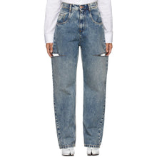 Maison Margiela Blue Thigh Slit Jeans - Jeune fente de la cuisse bleu maison Margiela - Maison Margiela 블루 허벅지 슬릿 청바지