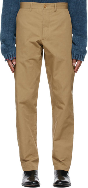 Maison Margiela Brown Cotton Chino Trousers - Pantalon chino de coton marron MAISON MARGIELA - Maison Margiela Brown Chino 바지