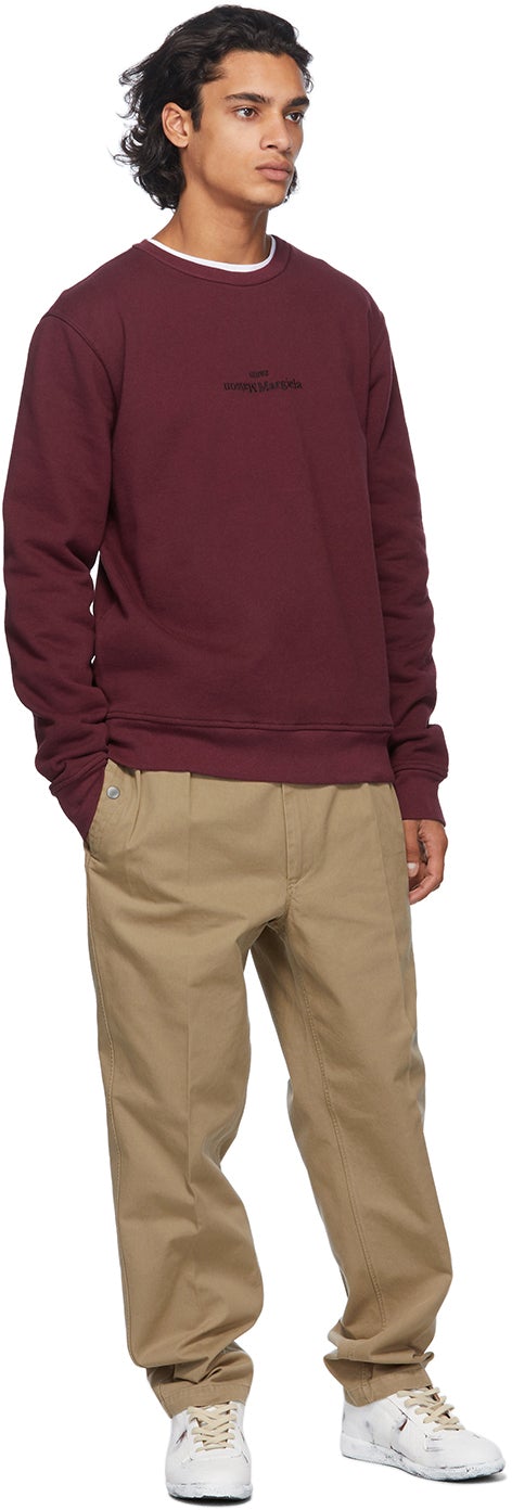 Maison Margiela Burgundy Logo Sweatshirt