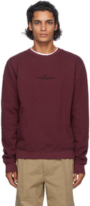 Maison Margiela Burgundy Logo Sweatshirt - Sweat-shirt de logo Maison Margiela Bourgogne - Maison Margiela 부르고뉴 로고 스웨터