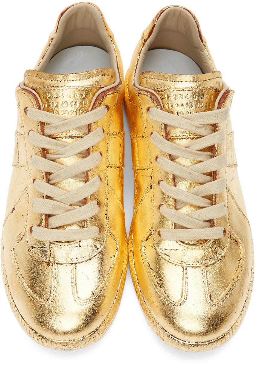 Maison Margiela Gold Semi-Metallic Replica Sneakers