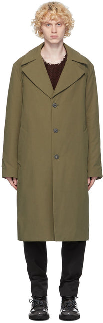 Maison Margiela Green Cotton Twill Trench Coat - Trench de tranchée en sergé de coton vert MAISON MARGIELA - Maison Margiela 그린 코튼 능 직물 트렌치 코트