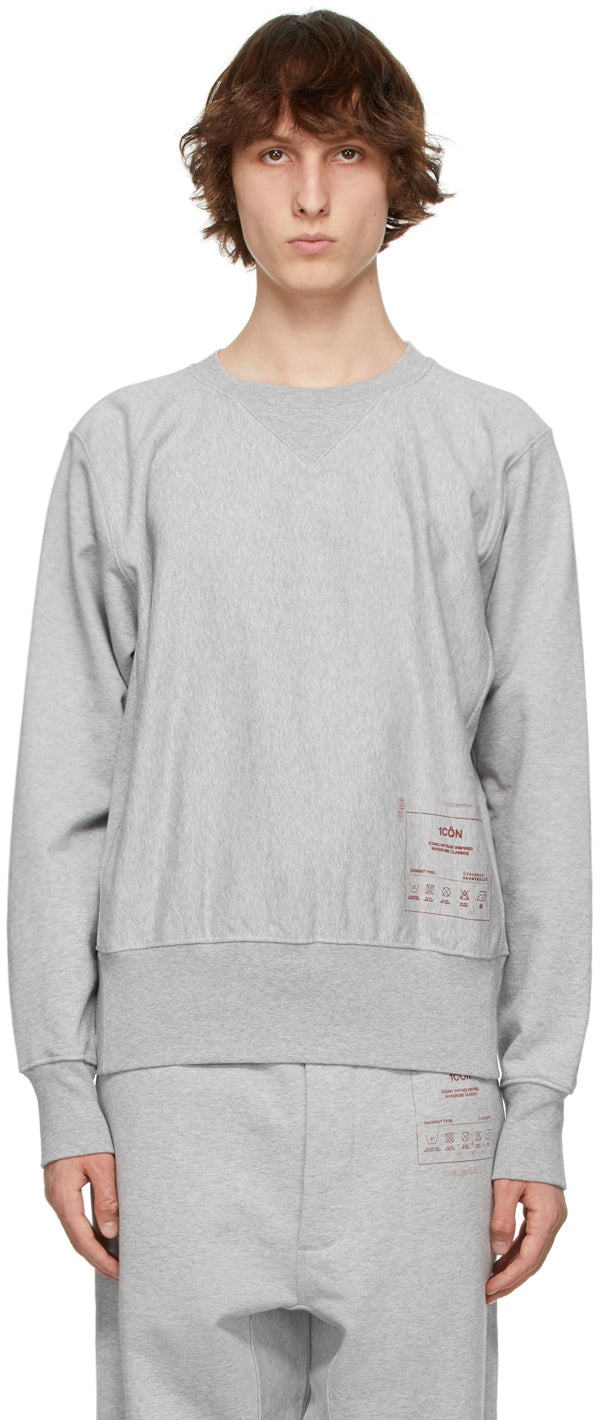 Maison Margiela Grey '1CON' Sweatshirt - Sweat-shirt de la Maison Margiela Grey '1Con' - Maison Margiela 그레이 '1CON'스웨터