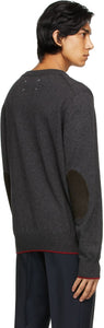 Maison Margiela Grey Elbow Patch Sweater