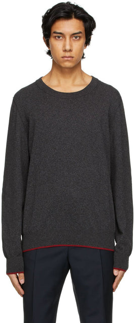 Maison Margiela Grey Elbow Patch Sweater - MAISON MARGIELA GREY COUCHE PATCH PATCH PORT - Maison Margiela 회색 팔꿈치 패치 스웨터
