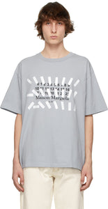 “Maison Margiela” Bubble プリントTシャツ Gray Maison Margiela Grey Oversized Tape Print T-Shirt – BlackSkinny