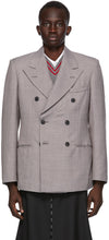 Maison Margiela Grey Technowool Twill Double-Breasted Blazer - MAISON MARGIELA Blazer à double boutonnage Twill Twill Twill - Maison Margiela Gray Technowool Twill 더블 브레스트 블레이저
