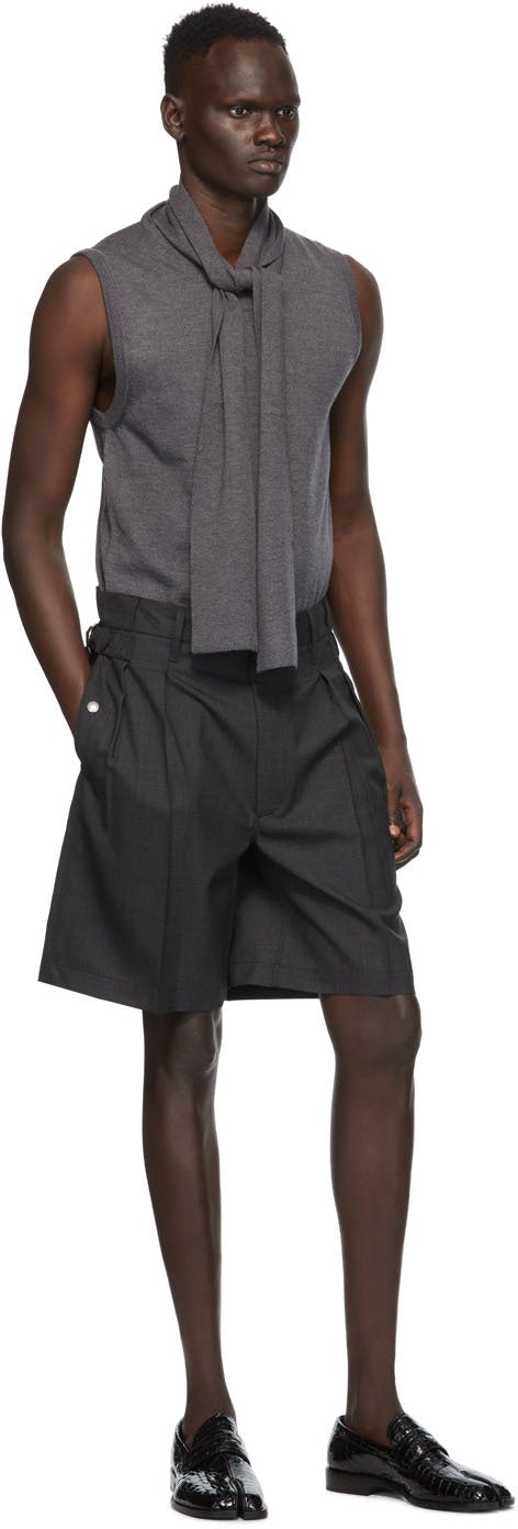 Maison Margiela Grey Two Play Popeline Shorts