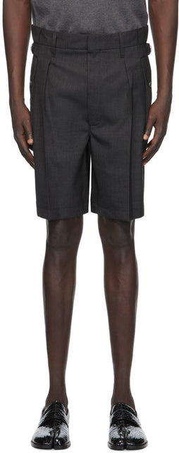 Maison Margiela Grey Two Play Popeline Shorts - MAISON MARGIELA GREY Two Play Popeline Short - Maison Margiela 그레이 2 플레이 포플 라인 반바지