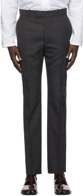 Maison Margiela Grey Two Ply Poplin Trousers - MAISON MARGIELA Gris Deux pantalons en popeline de plis - Maison Margiela 회색 두 개의 플라이 포핀 바지