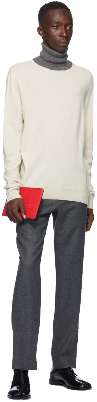 Maison Margiela Grey Wool Casual Trousers