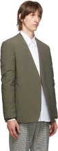 Maison Margiela Khaki Garment-Dyed Collarless Blazer