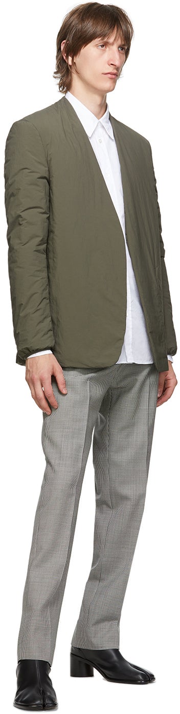 Maison Margiela Khaki Garment-Dyed Collarless Blazer