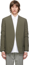 Maison Margiela Khaki Garment-Dyed Collarless Blazer - MAISON MARGIELA KHAKI KHAKI BLAZER SANS COLLIER DYDED - Maison Margiela Khaki 의류 - 염색 한 칼라리스 블레이저