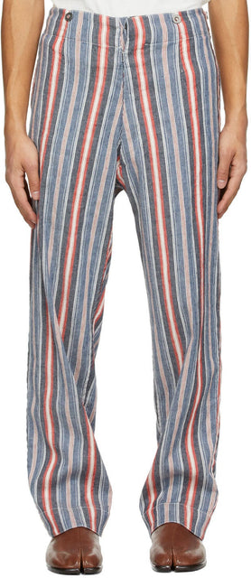 Maison Margiela Multicolor Striped Trousers - Pantalon à rayures multicolores MAISON MARGIELA - Maison Margiela 여러 가지 빛깔의 줄무늬 바지