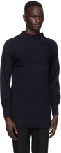 Maison Margiela Navy Mock Neck Sweater
