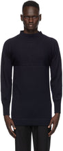 Maison Margiela Navy Mock Neck Sweater - Maison Margiela Marine Sweater - Maison Margiela 네이비 모의 목 스웨터