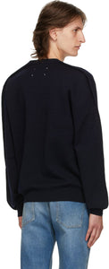 Maison Margiela Navy Wool 14 Gauge Sweater