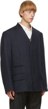 Maison Margiela Navy Wool Covert Blazer