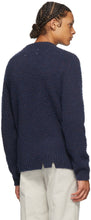 Maison Margiela Navy Wool Oversized Destroyed Sweater