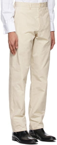 Maison Margiela Off-White Cotton Chino Trousers