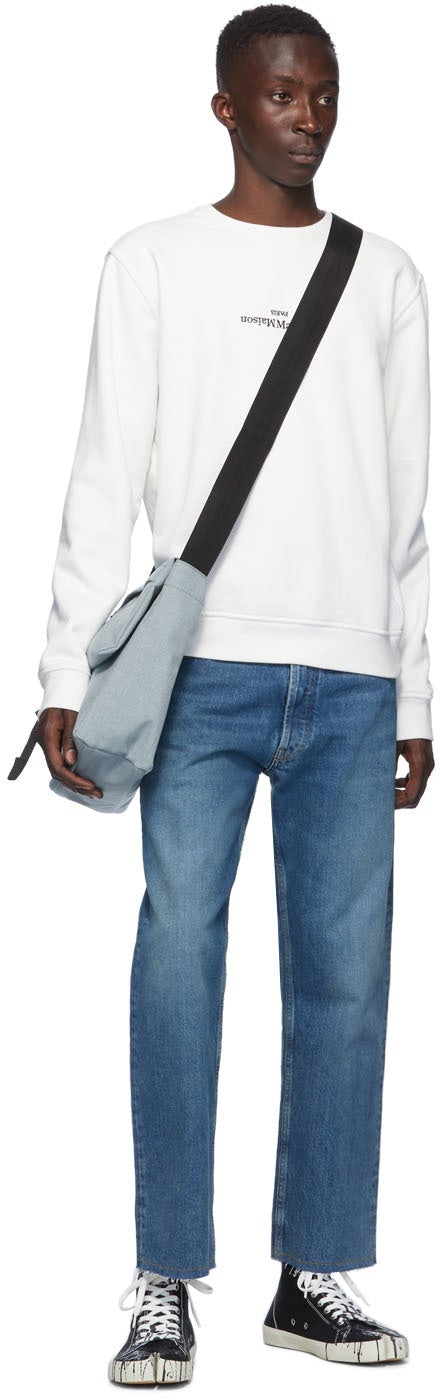 Maison Margiela Off-White Logo Crewneck Sweatshirt