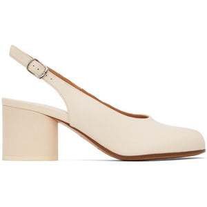 Maison Margiela Off-White Slingback Tabi Pump Heels - Tableaux de pompe Tabi Slingback Off-White Margiela - Maison Margiela Off-White Slingback Tabi 펌프 발 뒤꿈치