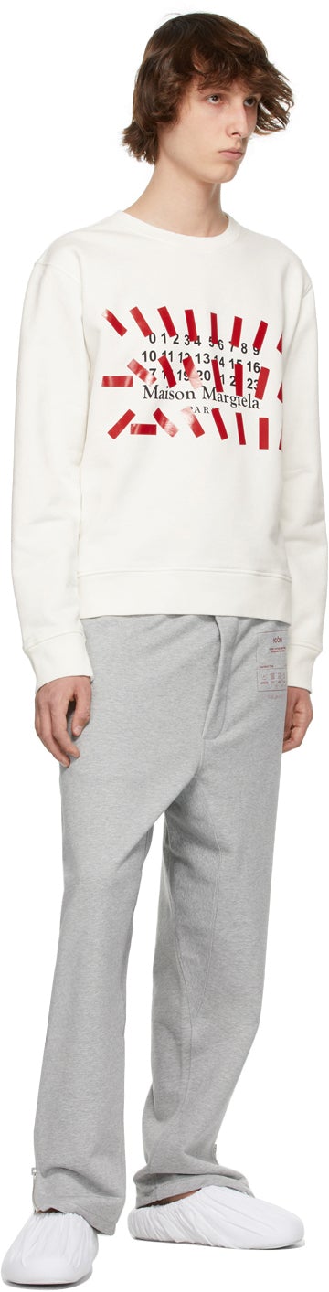 Maison Margiela Off-White Tape Print Sweatshirt