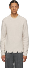 Maison Margiela Off-White Wool Oversized Destroyed Sweater - MAISON MARGIELA Pull détruit surdimensionné surdimensionné surdimensionné - Maison Margiela Off-White Wool 대형 파괴 된 스웨터