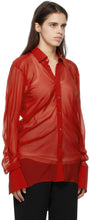 Maison Margiela Red Draped Mousseline Shirt