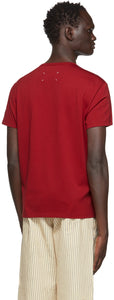 Maison Margiela Red Embroidered Logo T-Shirt