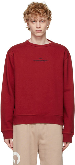 Maison Margiela Red Logo Sweatshirt - Sweat-shirt de logo rouge MAISON MARGIELA - Maison Margiela 레드 로고 스웨터
