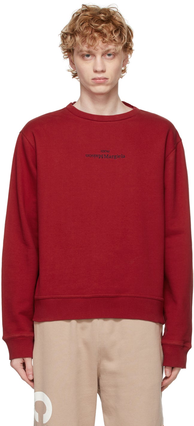 Maison Margiela Red Logo Sweatshirt - Sweat-shirt de logo rouge MAISON MARGIELA - Maison Margiela 레드 로고 스웨터