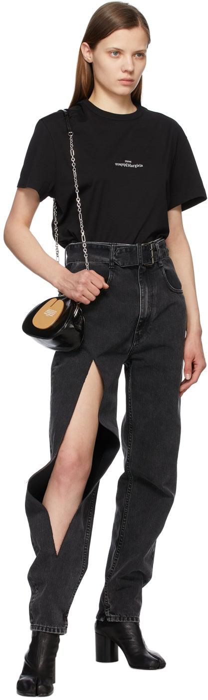 Maison Margiela SSENSE Exclusive Black Belted Thigh Slit Jeans
