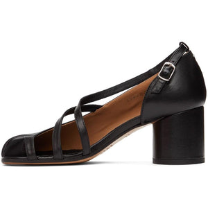 Maison Margiela SSENSE Exclusive Black Exposed Toe Ankle Strap Tabi Sandals